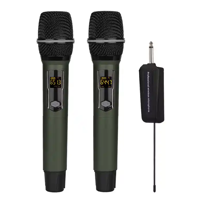 Shengfu CP-110CD Professional Rechargeable UHF Wireless Interview Dual Microphone